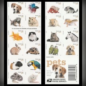 100 Pets 2016 Forever Postage Stamps Postal USPS Dog‎ Cat Horse Bird Rabbit Fish